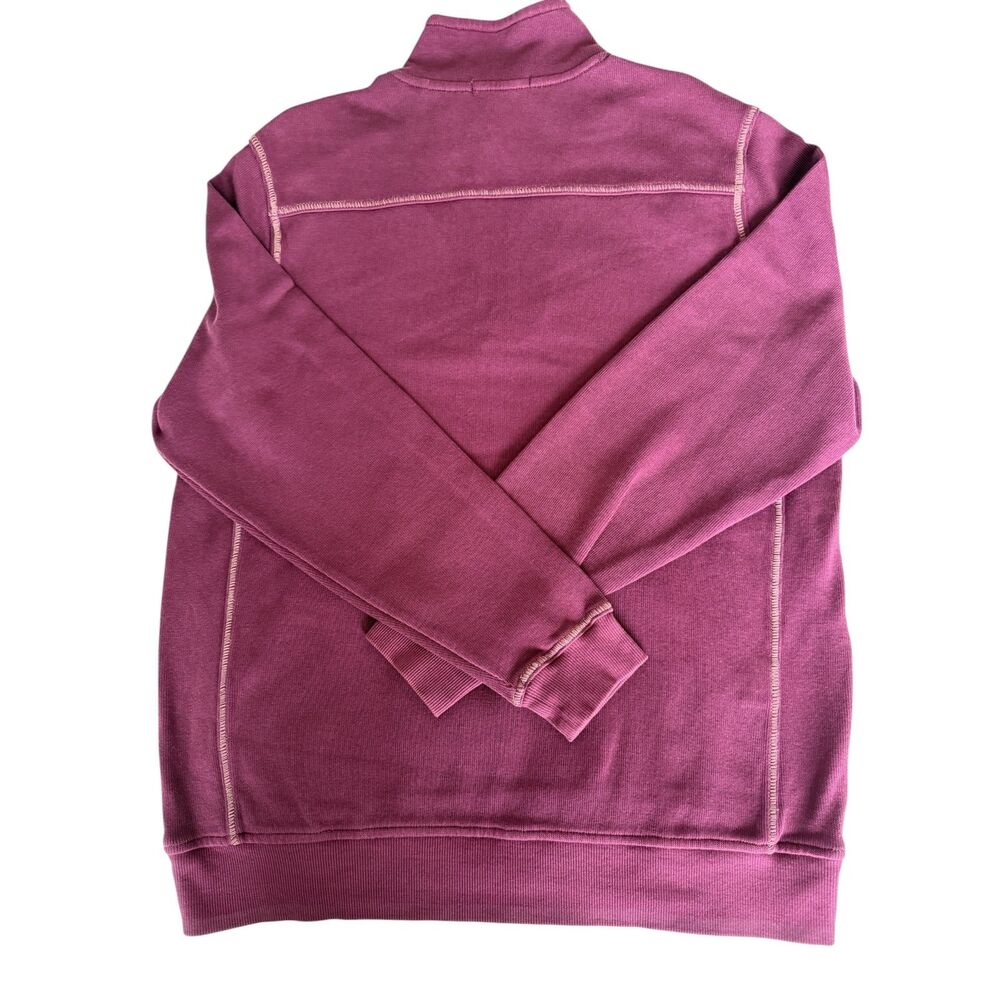 Tommy Bahama Embacadero Mens Medium 1/4 Zip Pullover Burgundy Marlin Sweatshirt - Picture 6 of 7